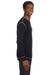 J America 8238 Mens Vintage Thermal Long Sleeve Crewneck T-Shirt Black Model Side