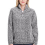 J America Womens Epic Sherpa Fleece 1/4 Zip Sweatshirt - Heather Black