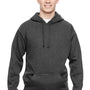 J America Mens Tailgate Fleece Hooded Sweatshirt Hoodie w/ Pouch Pocket - Heather Charcoal Grey