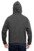 J America JA8815/8815 Mens Tailgate Fleece Hooded Sweatshirt Hoodie w/ Pouch Pocket Heather Charcoal Grey Model Back