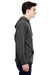 J America JA8815/8815 Mens Tailgate Fleece Hooded Sweatshirt Hoodie w/ Pouch Pocket Heather Charcoal Grey Model Side