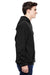 J America JA8815/8815 Mens Tailgate Fleece Hooded Sweatshirt Hoodie w/ Pouch Pocket Black Model Side