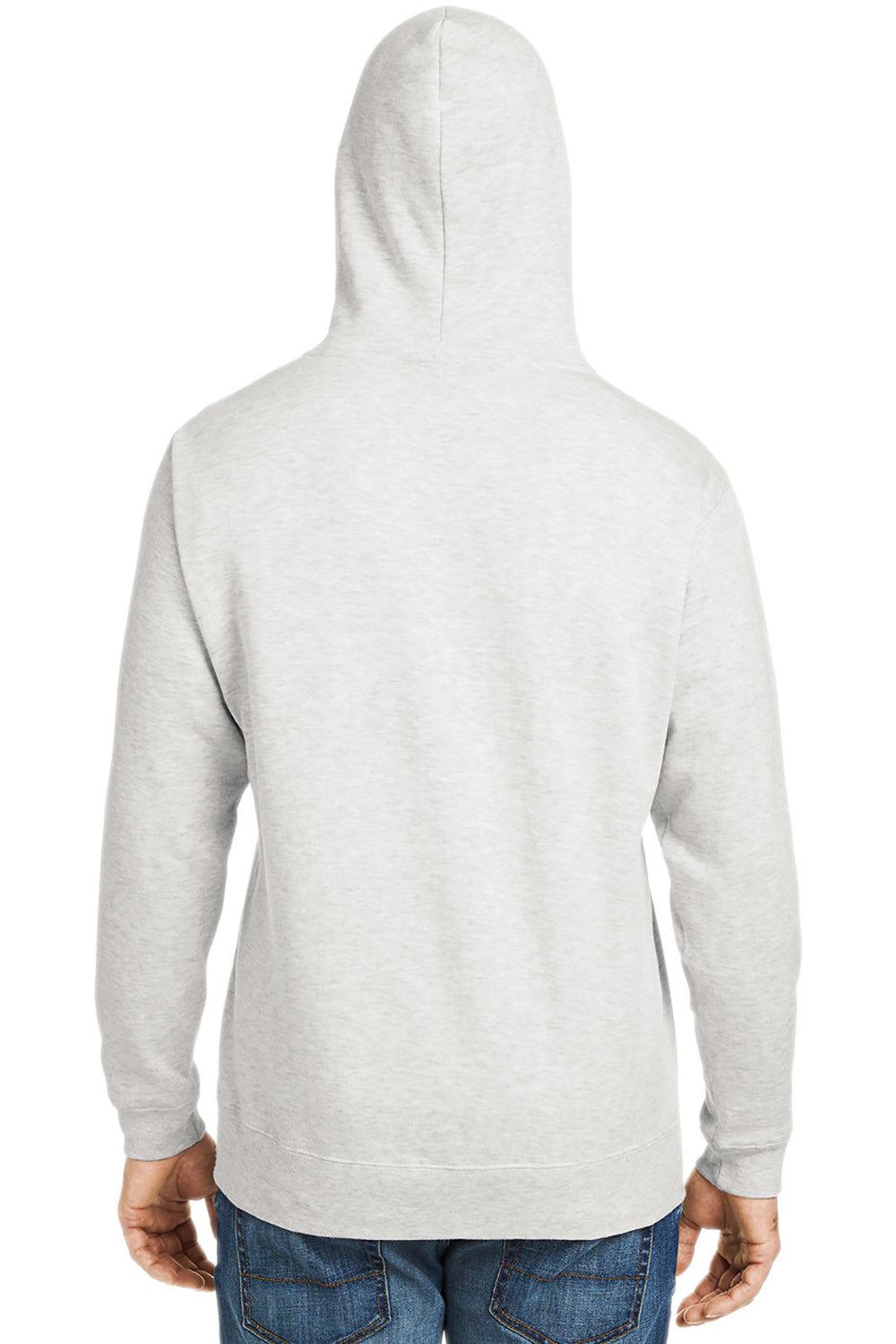 J America JA8815/8815 Mens Tailgate Fleece Hooded Sweatshirt Hoodie w/ Pouch Pocket Heather Oatmeal Model Back