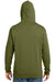J America JA8815/8815 Mens Tailgate Fleece Hooded Sweatshirt Hoodie w/ Pouch Pocket Olive Green Model Back