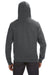J America JA8821/8821 Mens Premium Fleece Full Zip Hooded Sweatshirt Hoodie w/ Pockets Charcoal Grey Model Back