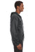 J America JA8821/8821 Mens Premium Fleece Full Zip Hooded Sweatshirt Hoodie w/ Pockets Charcoal Grey Model Side