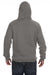 J America 8824 Mens Premium Fleece Hooded Sweatshirt Hoodie w/ Pouch Pocket Heather Charcoal Grey Model Back
