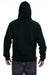 J America 8824 Mens Premium Fleece Hooded Sweatshirt Hoodie w/ Pouch Pocket Black Model Back