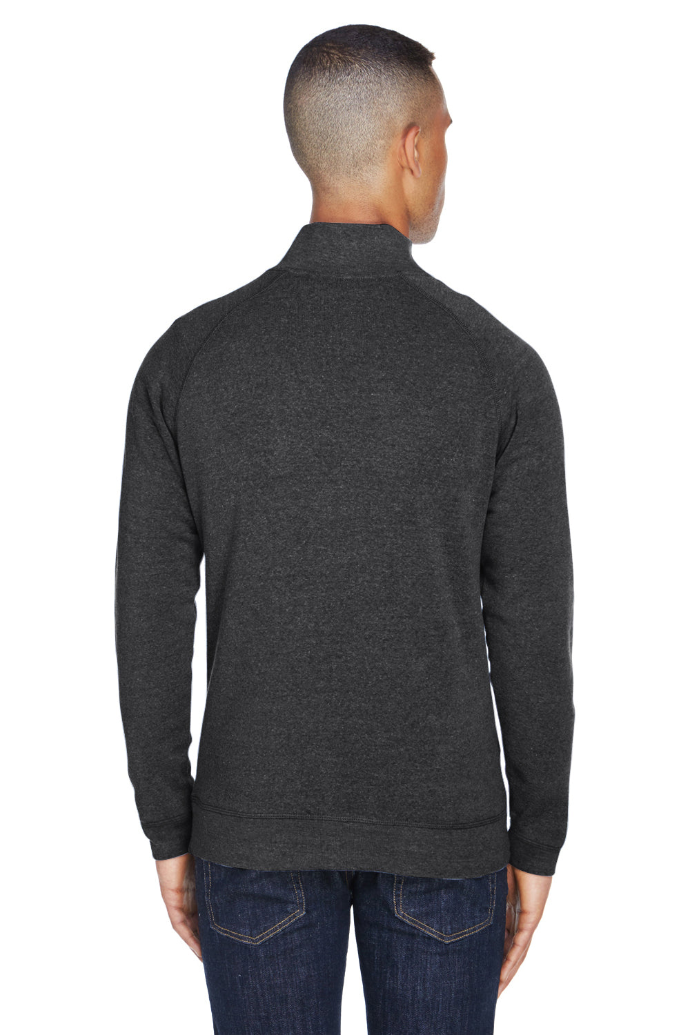 J America JA8869/8869 Mens Fleece 1/4 Zip Sweatshirt w/ Pockets Black Model Back