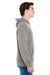 J America JA8871/8871 Mens Fleece Hooded Sweatshirt Hoodie w/ Pouch Pocket Grey Model Side