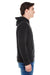 J America JA8871/8871 Mens Fleece Hooded Sweatshirt Hoodie w/ Pouch Pocket Solid Black Model Side