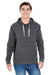 J America JA8871/8871 Mens Fleece Hooded Sweatshirt Hoodie w/ Pouch Pocket Black Model Front