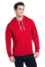 J America JA8871/8871 Mens Fleece Hooded Sweatshirt Hoodie w/ Pouch Pocket Solid Red Model Front