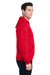 J America JA8871/8871 Mens Fleece Hooded Sweatshirt Hoodie w/ Pouch Pocket Solid Red Model Side