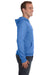 J America JA8871/8871 Mens Fleece Hooded Sweatshirt Hoodie w/ Pouch Pocket Cool Royal Blue Model Side