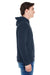 J America JA8871/8871 Mens Fleece Hooded Sweatshirt Hoodie w/ Pouch Pocket Navy Blue Model Side