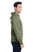 J America JA8871/8871 Mens Fleece Hooded Sweatshirt Hoodie w/ Pouch Pocket Olive Green Model Side