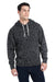 J America JA8871/8871 Mens Fleece Hooded Sweatshirt Hoodie w/ Pouch Pocket Black Leopard Model Front