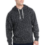 J America Mens Fleece Hooded Sweatshirt Hoodie w/ Pouch Pocket - Black Leopard