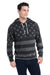 J America JA8871/8871 Mens Fleece Hooded Sweatshirt Hoodie w/ Pouch Pocket Black Stars & Stripes Model Front