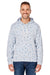 J America JA8871/8871 Mens Fleece Hooded Sweatshirt Hoodie w/ Pouch Pocket Chambray Blue Stars Model Front