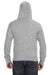 J America JA8872/8872 Mens Fleece Full Zip Hooded Sweatshirt Hoodie w/ Pockets Grey Model Back