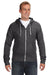J America JA8872/8872 Mens Fleece Full Zip Hooded Sweatshirt Hoodie w/ Pockets Black Model Front
