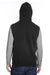 J America JA8877/8877 Mens Fleece Sleeveless Hooded Sweatshirt Hoodie w/ Pouch Pocket Black Model Back