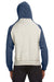 J America JA8885/8885 Mens Vintage Heather Hooded Sweatshirt Hoodie w/ Pouch Pocket Oatmeal/Vintage Navy Blue Model Back