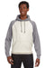 J America JA8885/8885 Mens Vintage Heather Hooded Sweatshirt Hoodie w/ Pouch Pocket Oatmeal/Smoke Grey Model Front
