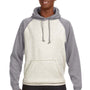 J America Mens Vintage Heather Hooded Sweatshirt Hoodie w/ Pouch Pocket - Oatmeal/Smoke Grey