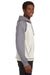 J America JA8885/8885 Mens Vintage Heather Hooded Sweatshirt Hoodie w/ Pouch Pocket Oatmeal/Smoke Grey Model Side