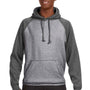 J America Mens Vintage Heather Hooded Sweatshirt Hoodie w/ Pouch Pocket - Smoke Grey/Charcoal Grey