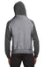 J America JA8885/8885 Mens Vintage Heather Hooded Sweatshirt Hoodie w/ Pouch Pocket Smoke Grey/Charcoal Grey Model Back
