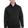 J America Mens Quilted 1/4 Snap Down Sweatshirt - Black