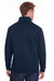J America JA8890/8890 Mens Quilted 1/4 Snap Down Sweatshirt Navy Blue Model Back