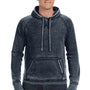 J America Mens Vintage Zen Burnout Fleece Hooded Sweatshirt Hoodie w/ Pouch Pocket - Vintage Navy Blue