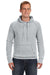 J America JA8915/8915 Mens Vintage Zen Burnout Fleece Hooded Sweatshirt Hoodie w/ Pouch Pocket Cement Grey Model Front