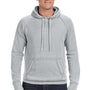 J America Mens Vintage Zen Burnout Fleece Hooded Sweatshirt Hoodie w/ Pouch Pocket - Cement Grey