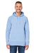 J America JA8915/8915 Mens Vintage Zen Burnout Fleece Hooded Sweatshirt Hoodie w/ Pouch Pocket Chambray Blue Model Front