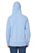 J America JA8915/8915 Mens Vintage Zen Burnout Fleece Hooded Sweatshirt Hoodie w/ Pouch Pocket Chambray Blue Model Back