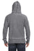 J America JA8916/8916 Mens Vintage Zen Burnout Fleece Full Zip Hooded Sweatshirt Hoodie w/ Pockets Dark Smoke Grey Model Back