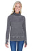 J America JA8930/8930 Womens Zen Burnout Fleece Cowl Neck Sweatshirt w/ Pockets Dark Smoke Grey Model Front