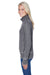 J America JA8930/8930 Womens Zen Burnout Fleece Cowl Neck Sweatshirt w/ Pockets Dark Smoke Grey Model Side