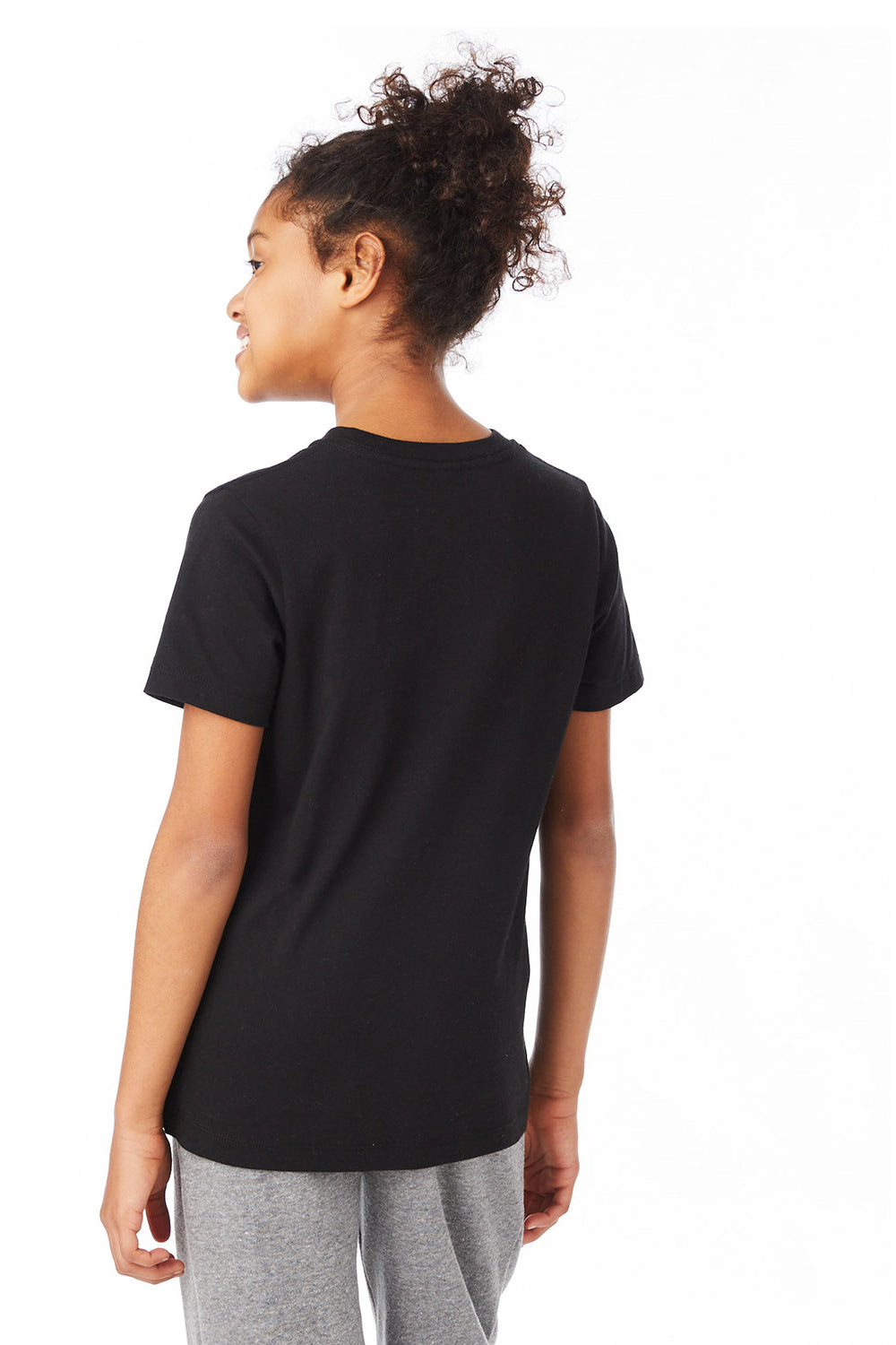Alternative K1070 Youth Go To Short Sleeve Crewneck T-Shirt Black Model Back