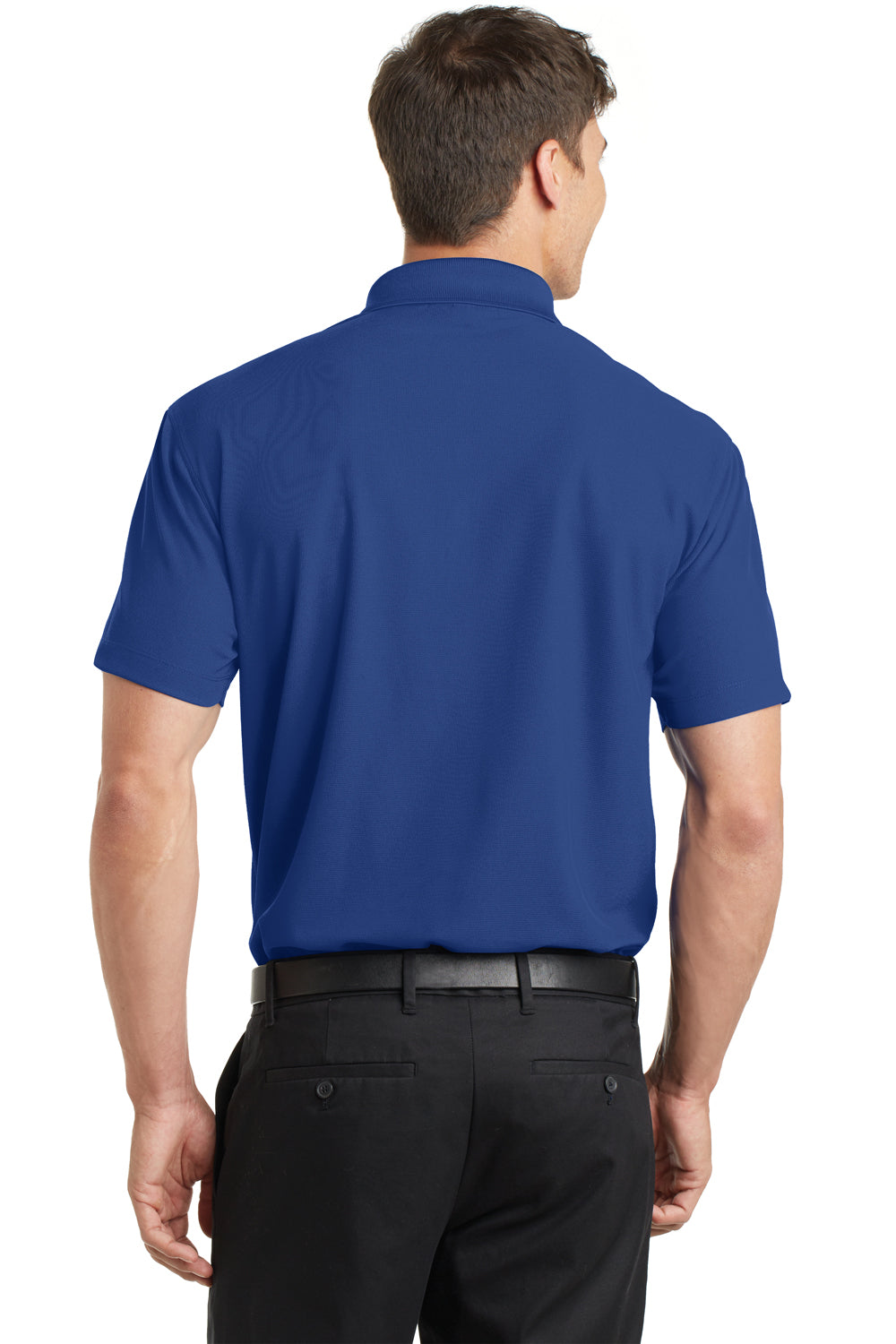 Port Authority K572 Mens Dry Zone Moisture Wicking Short Sleeve Polo Shirt True Royal Blue Model Back