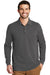 Port Authority K8000LS Mens Wrinkle Resistant Long Sleeve Polo Shirt Sterling Grey Model Front
