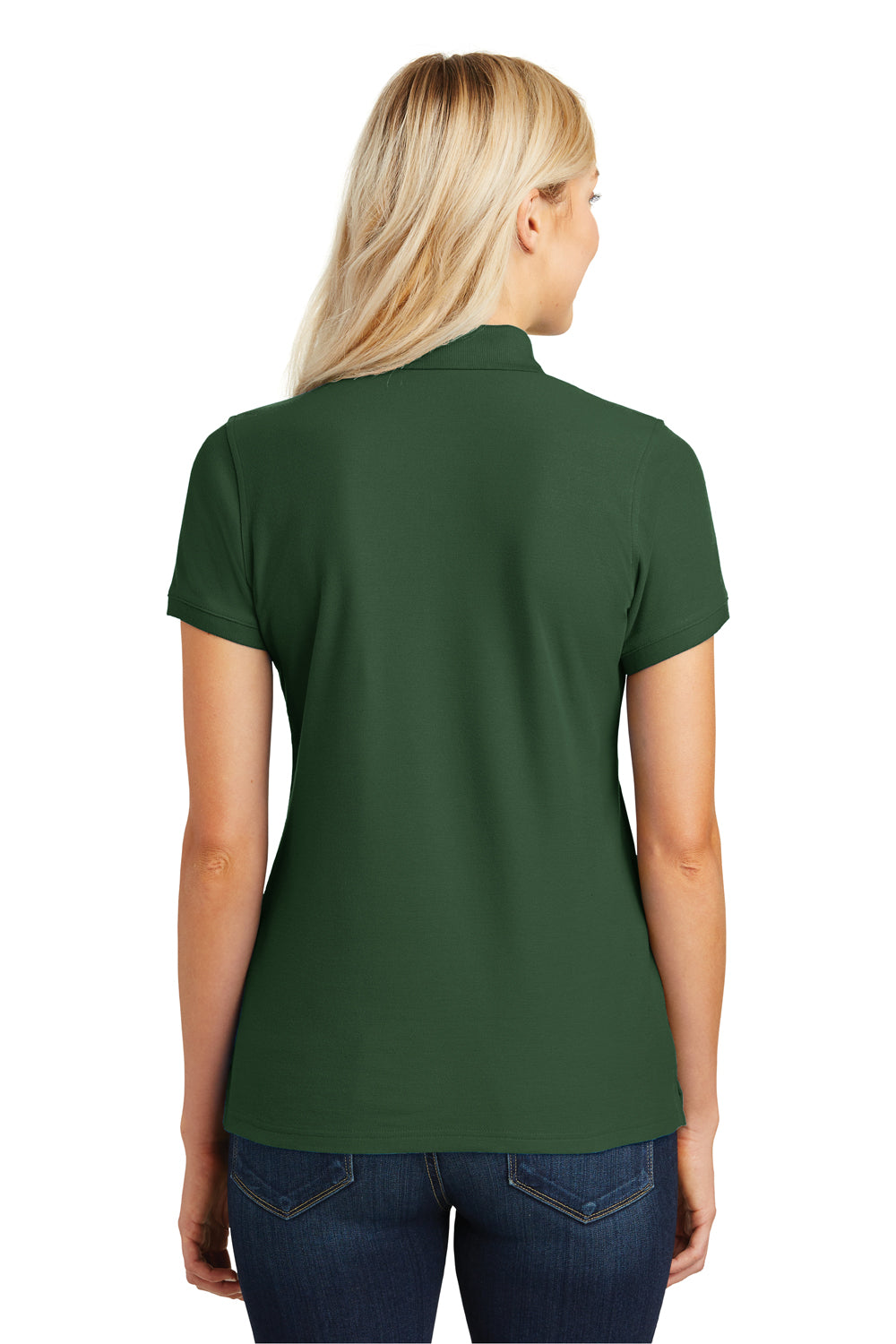 Port Authority L100 Womens Core Classic Short Sleeve Polo Shirt Deep Forest Green Model Back
