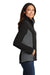 Port Authority L216 Womens Full Zip Fleece Jacket Black/Battleship Grey Model Side