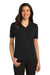 Port Authority L455 Womens Rapid Dry Moisture Wicking Short Sleeve Polo Shirt Jet Black Model Front